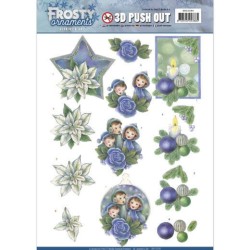 (SB10280)3D Push Out - Jeanine's Art - Frosty Ornaments - Blue Ornaments