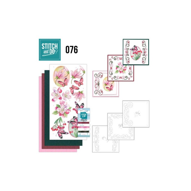 (STDO076)Stitch and Do 76 - Pink Flowers