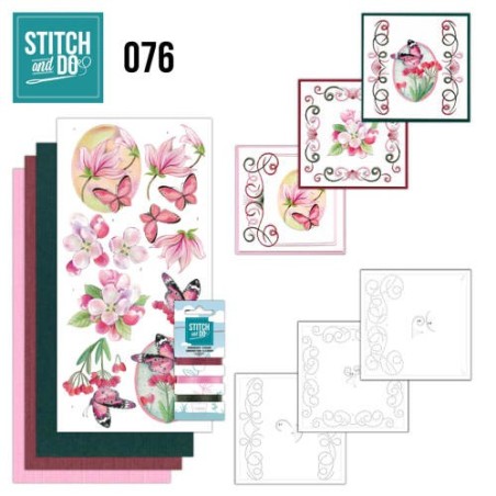 (STDO076)Stitch and Do 76 - Pink Flowers