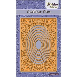 (HSFD029)Hobby Solution dies Oval swirl frame + ovals