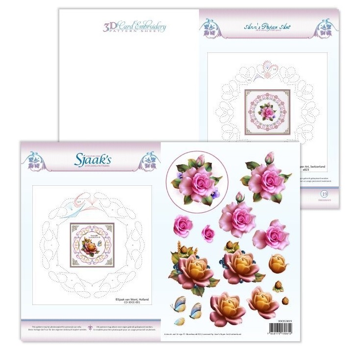 (3DCE13019)3D knipvel - Ann's Paperart - 3D Card Embroidery Pattern Sheet 19 with Ann - Sjaak