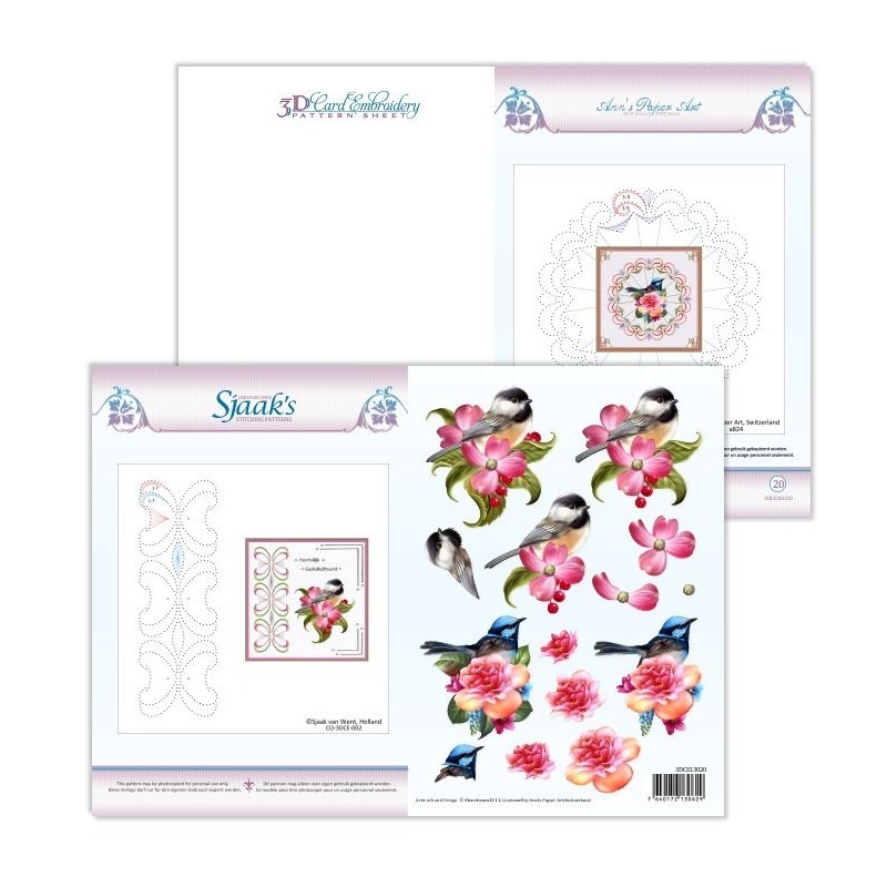 (3DCE13020)3D knipvel - Ann's Paperart - 3D Card Embroidery Pattern Sheet 20 with Ann - Sjaak