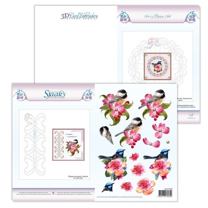 (3DCE13020)3D knipvel - Ann's Paperart - 3D Card Embroidery Pattern Sheet 20 with Ann - Sjaak