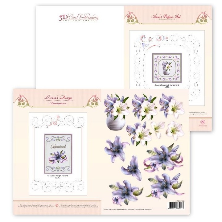 (3DCE13022)3D knipvel - Ann's Paperart - 3D Card Embroidery Pattern Sheet 22 with Ann - Sjaak