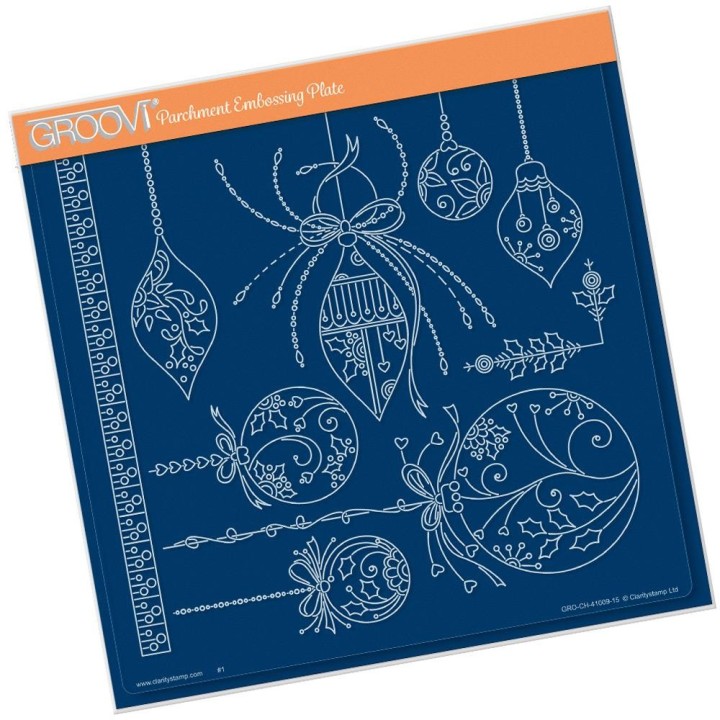 (GRO-CH-41009-15)Groovi Plate A4 TINA'S CHRISTMAS BAUBLES