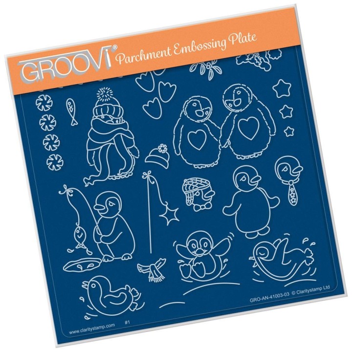 (GRO-WI-41003-03)Groovi Plate A5 LINDA WILLIAMS PENGUINS