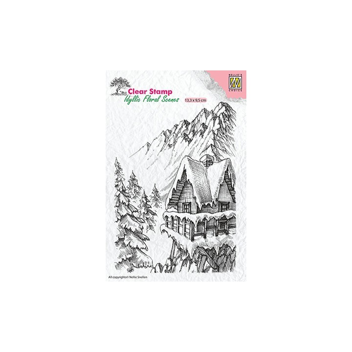 (IFS010)Nellie's Choice Clear Stamp idyllic floral scene Winter scene-2