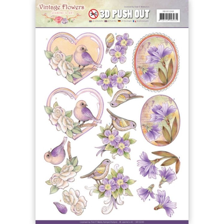 (SB10240)Pushout - Jeanine's Art - Vintage Flowers - Pale Violet