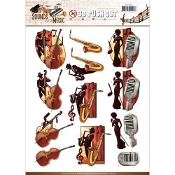 (SB10242)3D Push Out - Amy Design - Sounds of Music - Jazz