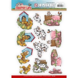 (SB10247)3D Push Out - Yvonne Creations Country Life Farm Animals