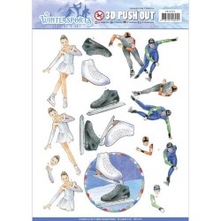 (SB10231)3D Pushout - Jeanine's Art - Wintersports - Ice Skating