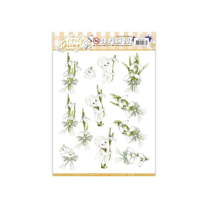 (SB10228)3D Pushout - Precious Marieke - Early Spring - Early Snowdrops