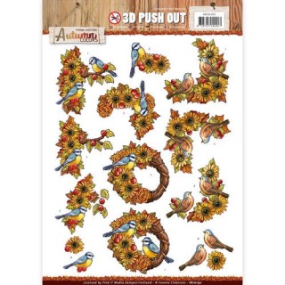 (SB10192)3D Pushout -Yvonne creations - Autumn Colors-Birds