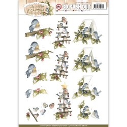 (SB10182)3D Pushout - Precious Marieke - The Nature of Christmas - Christmas Birds