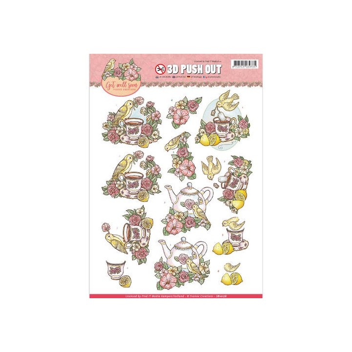 (SB10176)3D Pushout -yvonne creations - Get Well Soon - lemon tea