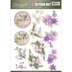 (SB10178)3D Pushout - Jeanine's Art - With Sympathy - violet flowers