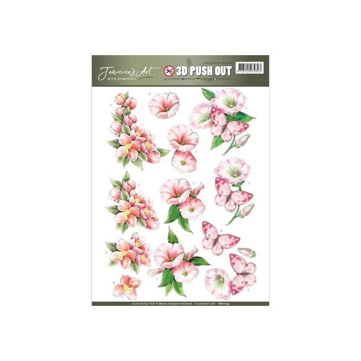 (SB10179)3D Pushout - Jeanine's Art - With Sympathy - pink flowers