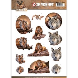 (SB10160)3D Pushout - Amy Design - Wild Animals