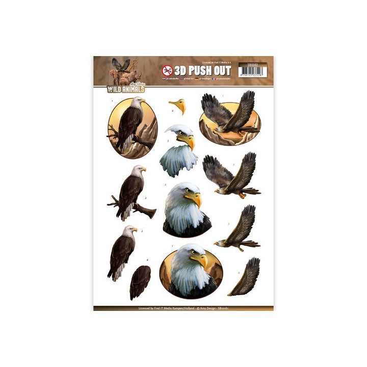 (SB10161)3D Pushout - Amy Design - Wild Animals