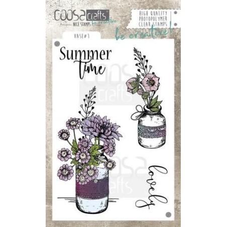 (COC-041)COOSA Crafts clearstamps A6 - Vase 1