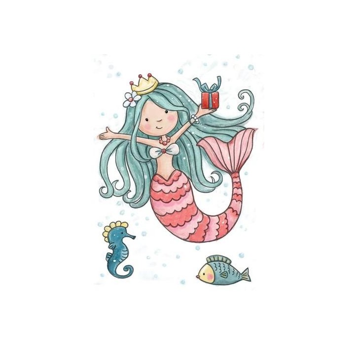 (CL520)Wild Rose Studio`s A7 stamp set Mermaid Birthday