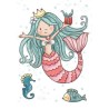 (CL520)Wild Rose Studio`s A7 stamp set Mermaid Birthday