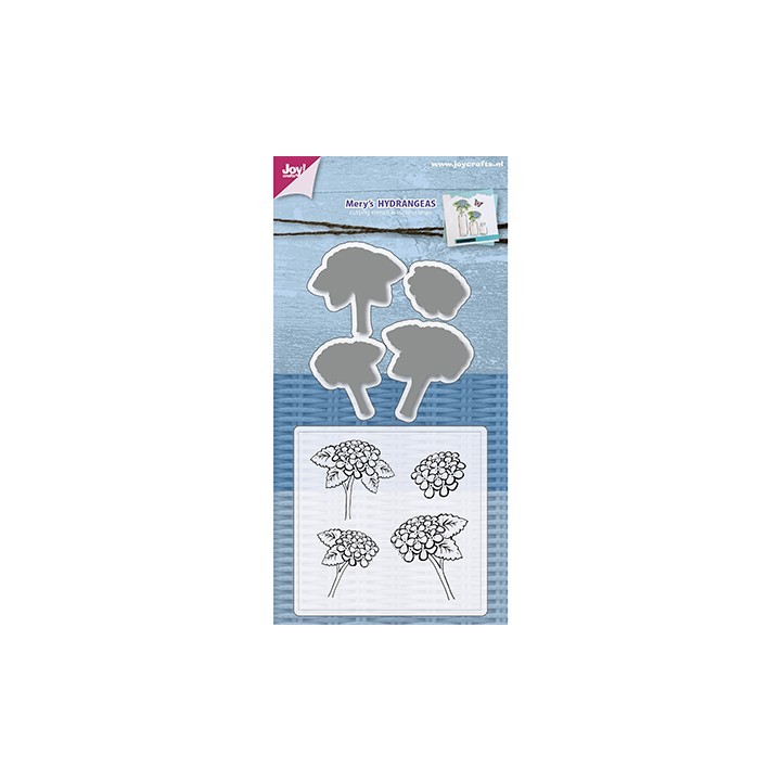 (6004/0031)Clear stamp / Stencil set Mery's Hydrangeas