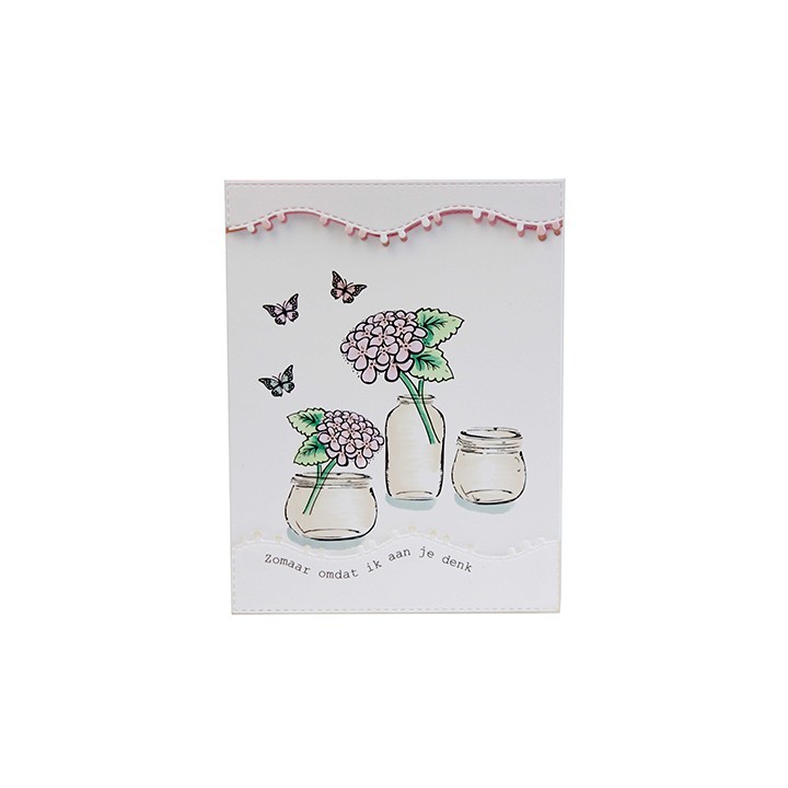 (6004/0031)Clear stamp / Stencil set Mery's Hydrangeas