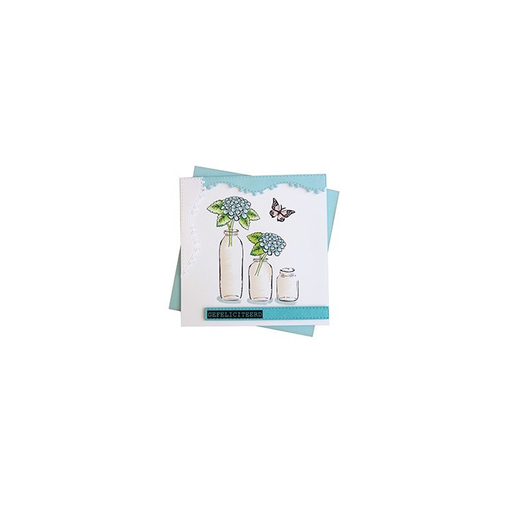 (6004/0031)Clear stamp / Stencil set Mery's Hydrangeas