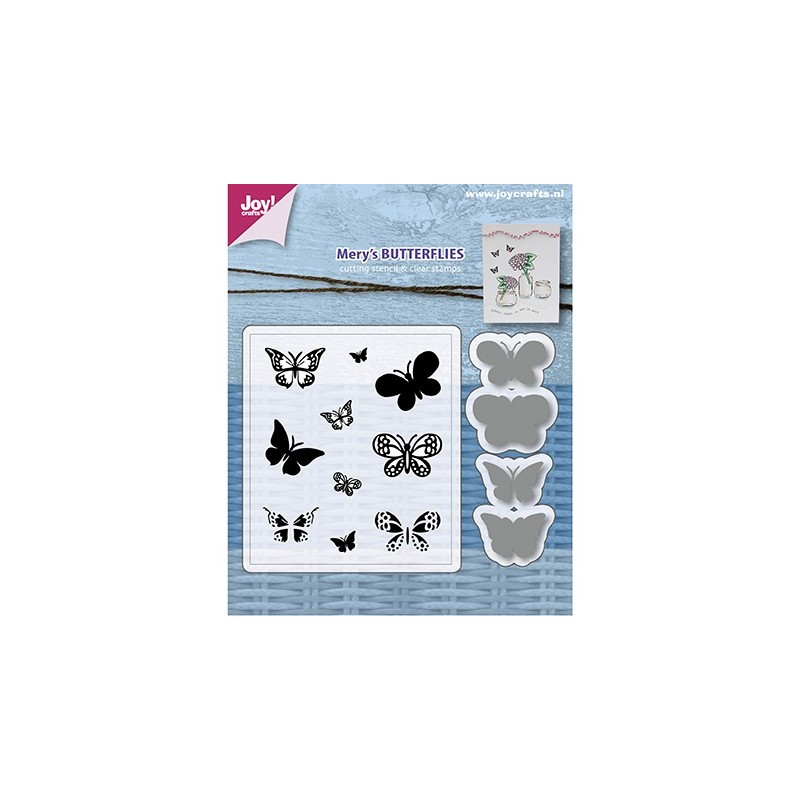(6004/0032)Clear stamp / Stencil set Mery's Butterflies