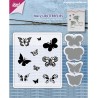 (6004/0032)Clear stamp / Stencil set Mery's Butterflies