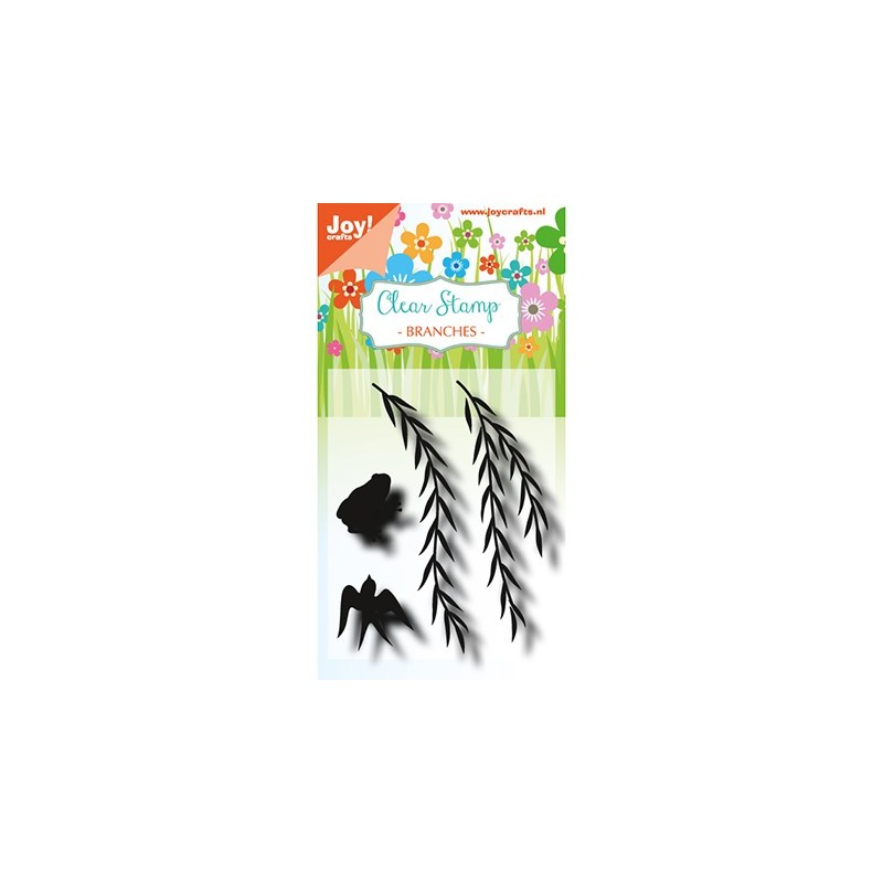 (6410/0491)Clear stamp  Branches with frog and swallow