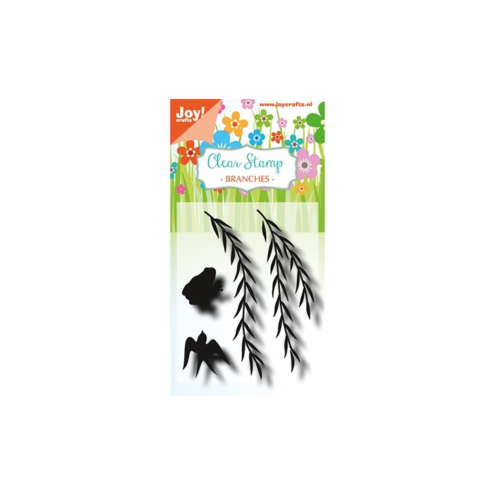 (6410/0491)Clear stamp  Branches with frog and swallow