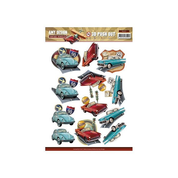 (SB10151)3D Pushout - Amy Design - Vintage Vehicles