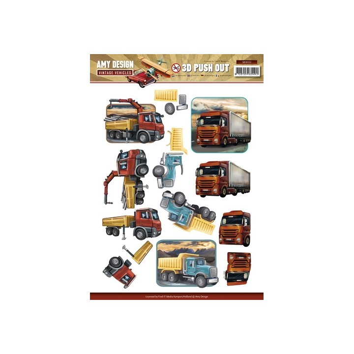 (SB10153)3D Pushout - Amy Design - Vintage Vehicles