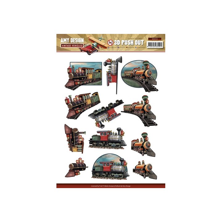 (SB10154)3D Pushout - Amy Design - Vintage Vehicles