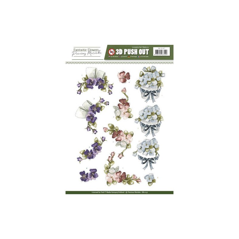 (SB10157)3D Pushout - Precious Marieke - Fantastic Flowers