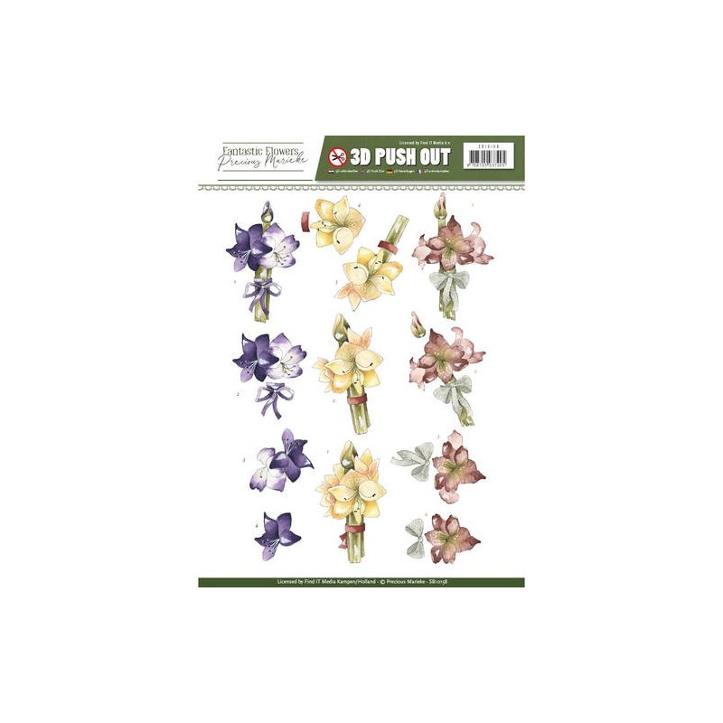 (SB10158)3D Pushout - Precious Marieke - Fantastic Flowers