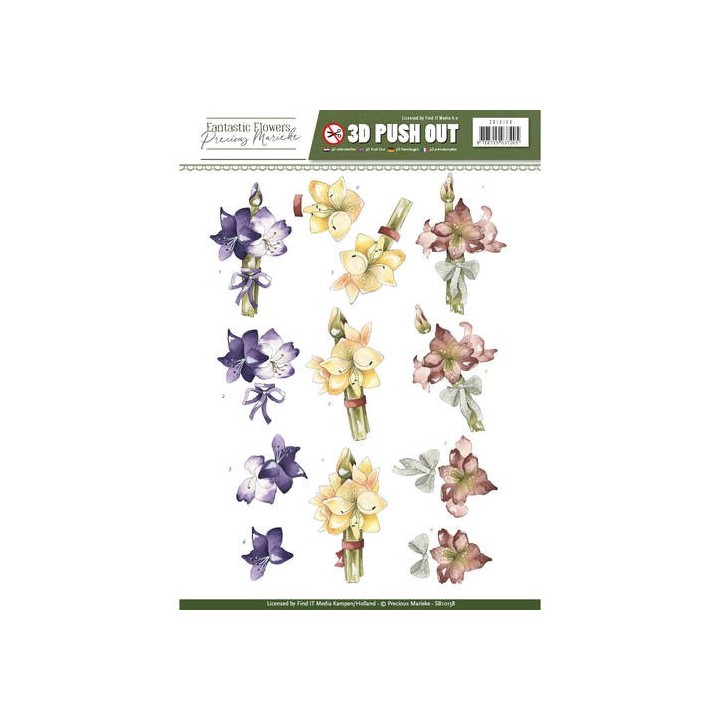 (SB10158)3D Pushout - Precious Marieke - Fantastic Flowers