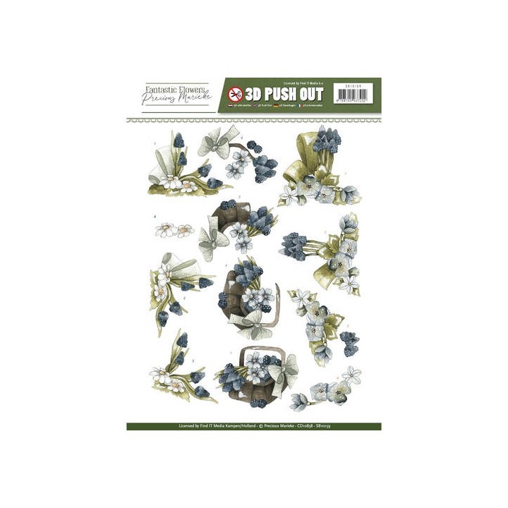 (SB10159)3D Pushout - Precious Marieke - Fantastic Flowers