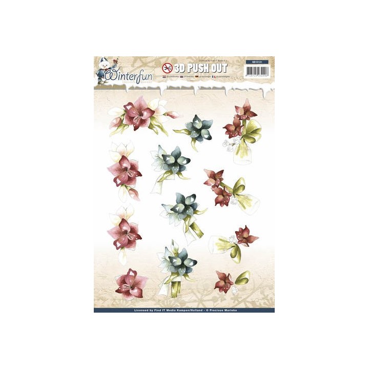 (SB10131)3D Pushout - Precious Marieke - Winterfun - Winterflower