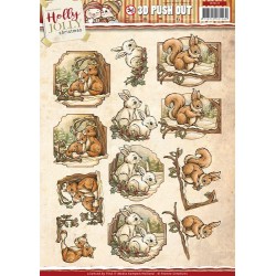 (SB10121)3D Pushout - Yvonne Creations - Holly Jolly - Animals