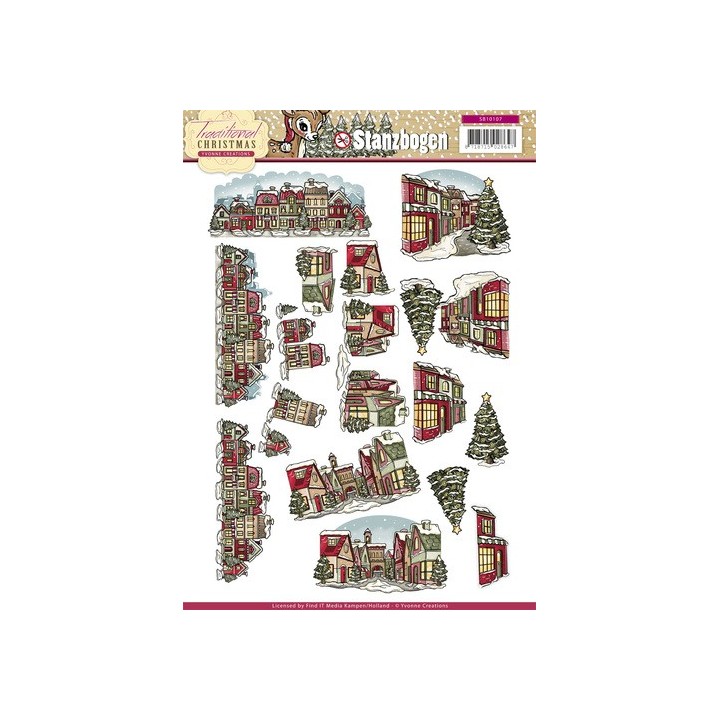 (SB10107)3D Pushout - Yvonne Creations - Traditional Christmas