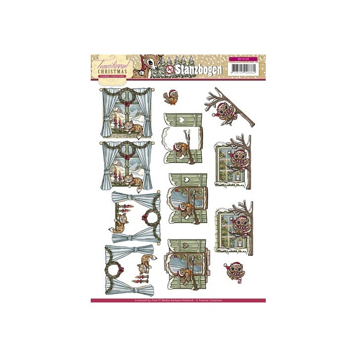 (SB10109)3D Pushout - Yvonne Creations - Traditional Christmas