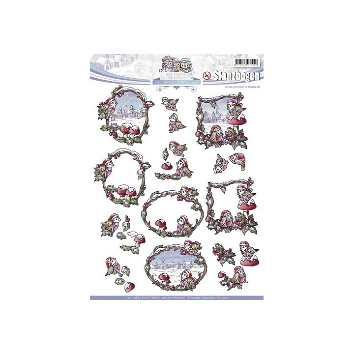 (SB10042)3D Pushout - Yvonne Creations - Colourful Christmas