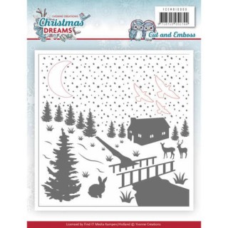 (YCEMB10009)Cut & Embossing Folder - Yvonne Creations - Christmas Dreams