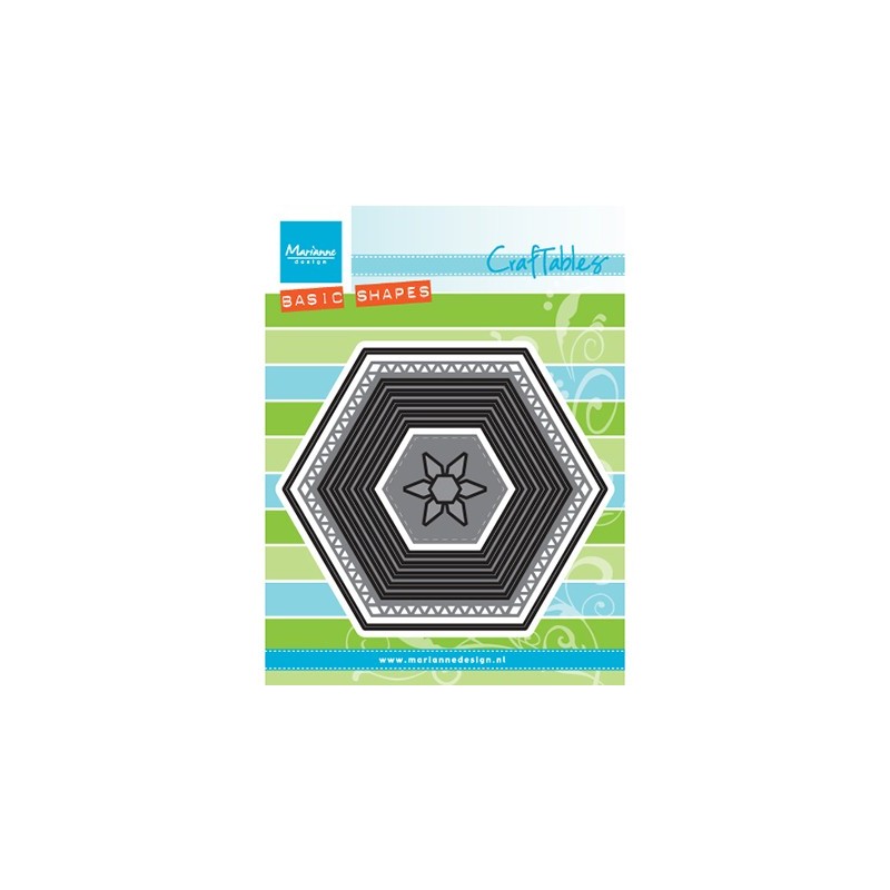(CR1444)Craftables stencil Basic set: Hexagon