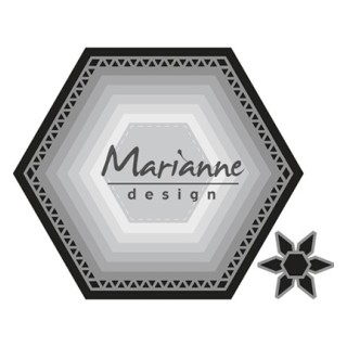(CR1444)Craftables stencil Basic set: Hexagon