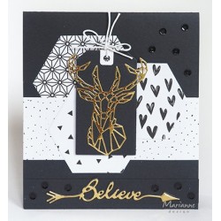 (CR1445)Craftables stencil Geometric deer
