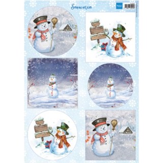 (VK9569)3D Snowmen circles & squares